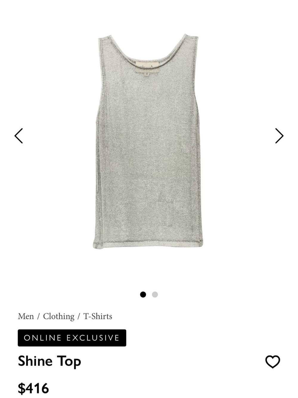 Silver Metallic (Chainmail effect) Tank Top - Picture 2 of 4
